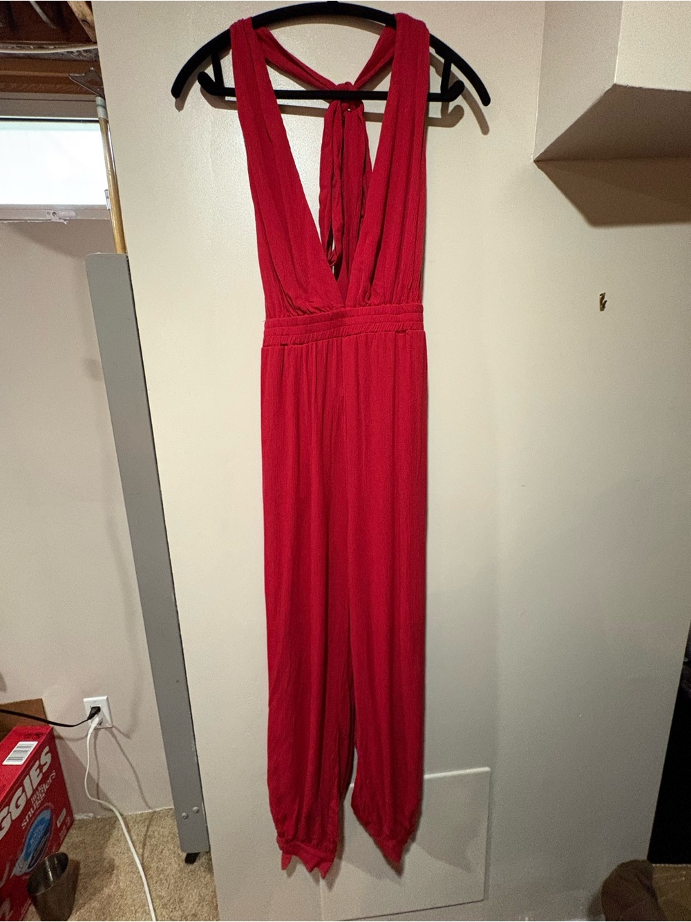 NWT Lulus Red Sleeveless V-Neck Jumpsuit ($130)